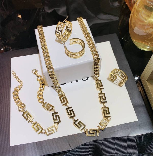 Wholesale Earring & Necklace & Ring & Bracelet set #AB15338
