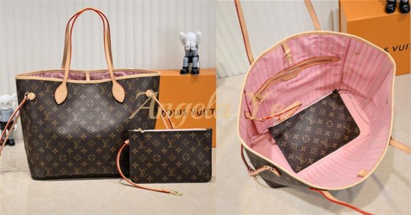 Top quality real leather Tote bag neverful LOV CM #16859