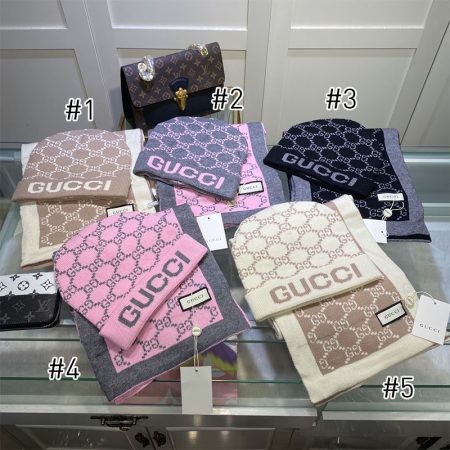 Wholesale Fashionable scarf & hat set GUI #A0328