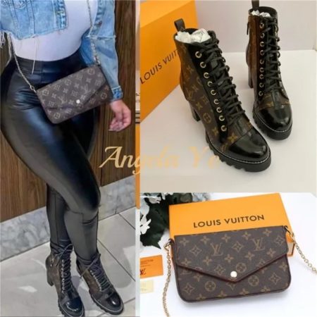 1 set fashion boots & shoulder bag free shipping lov #20911