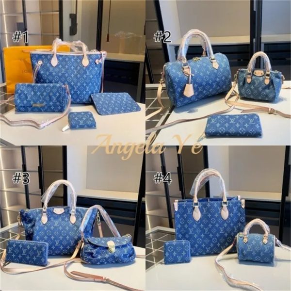 Wholesale fashion denim Combination bag set LOV #23143