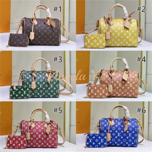 Top quality  real leather speedy Handbag size:25*15*15cm LOV #23242