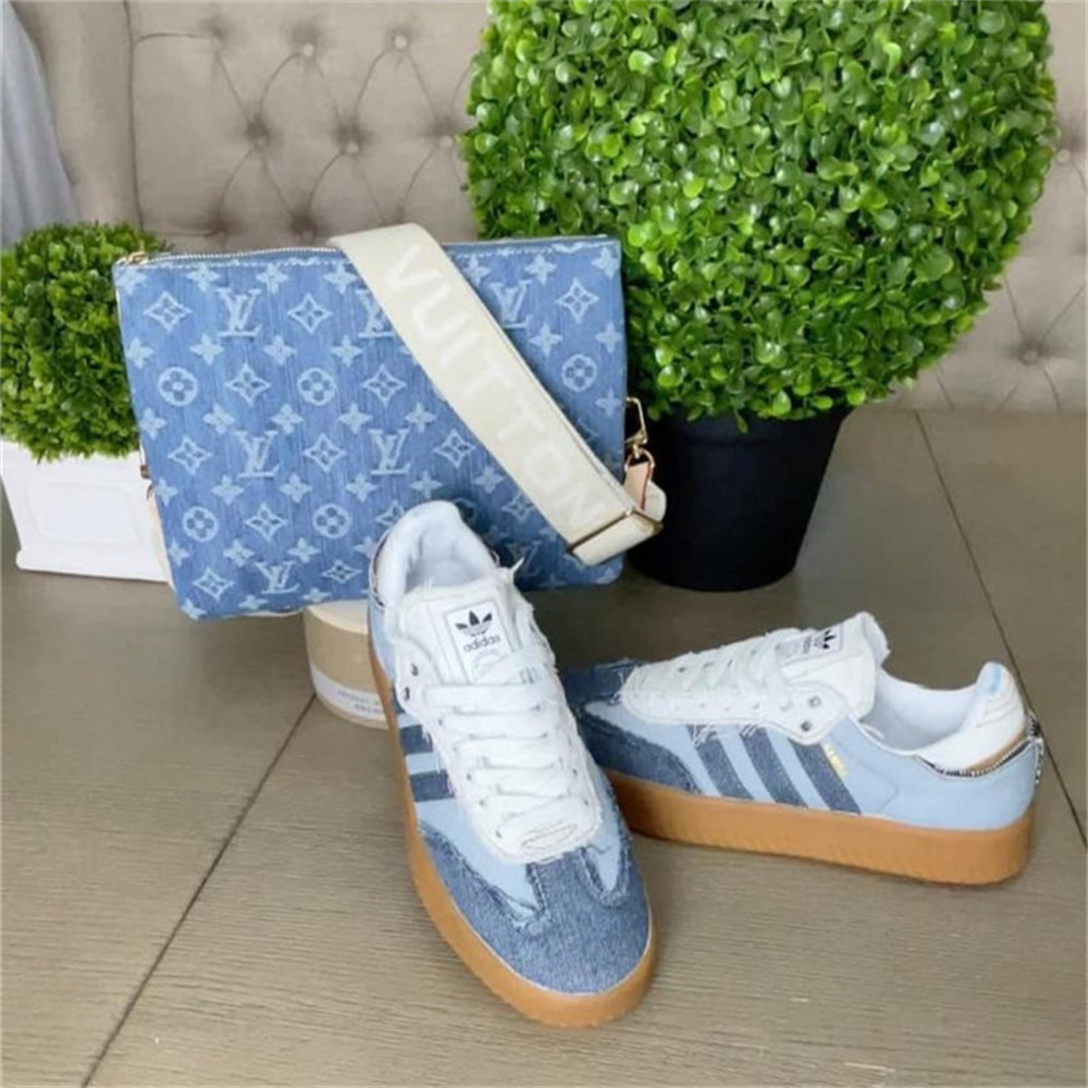 High quality denim sport shoes & shoulder bag set free shipping LOV #24173 - Image 1