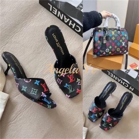 1 set fashion slippers & handle bag free shipping LOV #26071