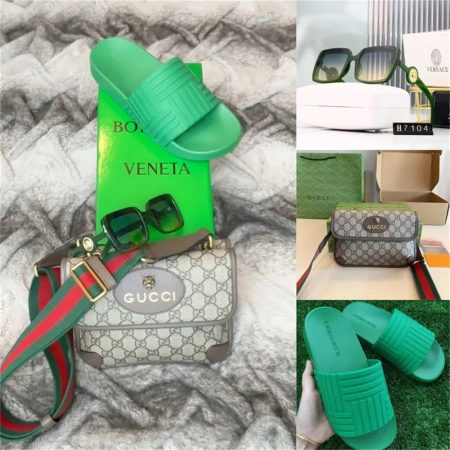 1 set fashion casual slipper & waist bag & sunglass BV #26525