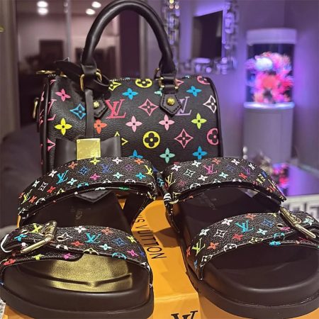 1 set fashion sandals & handbag free shipping LOV #26614