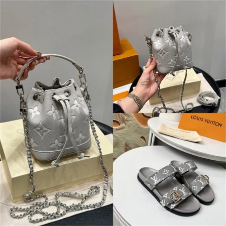 1 set fashion slider slipper & bucket bag free shipping LOV #26633