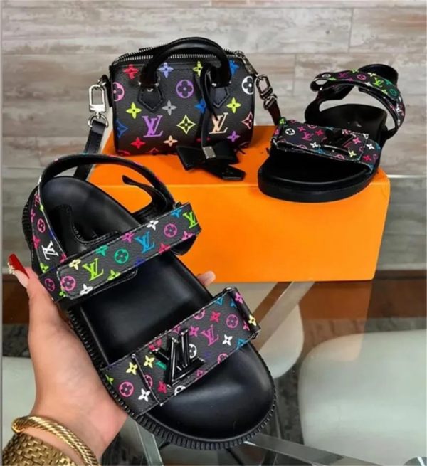 1 set fashion sandals & handbag free shipping LOV #26717
