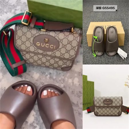 1 set fashion slippers & waist bag free shipping GUI #26894