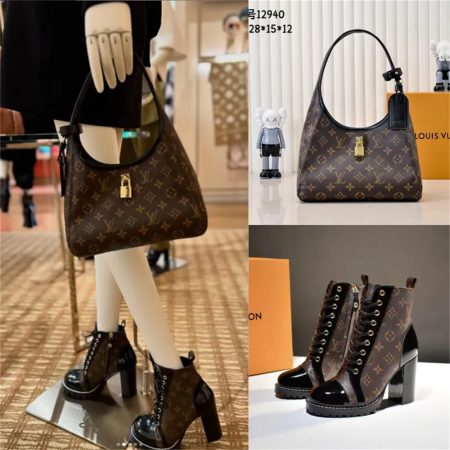 High quality Fashionable boots & handbag LOV #26931