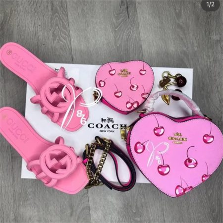 1 set fashion slippers & shoulder bag free shipping COH #26957