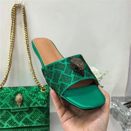 1 set fashion green slider slipper & shoulder bag KG BB #27051 - Image 3