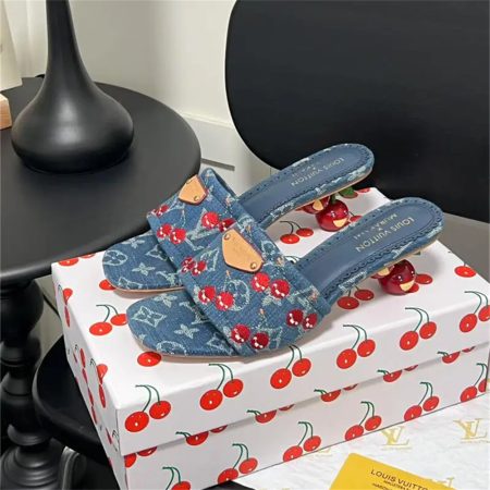 1 set fashion denim slippers & shouldeg bag free shipping LOV #27163 - Image 4