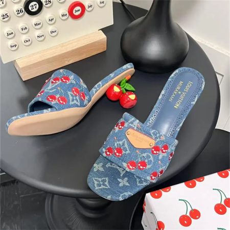 1 set fashion denim slippers & shouldeg bag free shipping LOV #27163 - Image 5