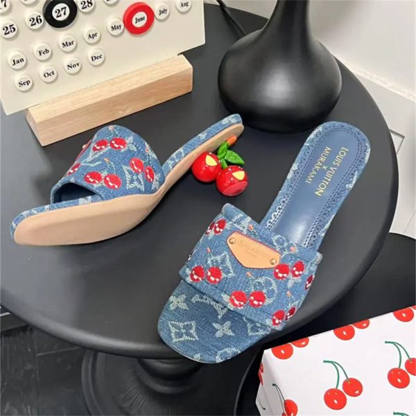 1 set fashion denim slippers & shouldeg bag free shipping LOV #27163