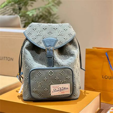 1 set fashion denim backpack & hat free shipping LOV #27209 - Image 2