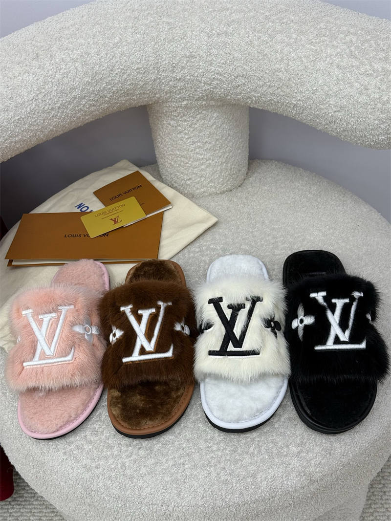 Top quality fashion Fuzzy Slipper size:5-11 with box LOV 618 #27247 - Image 4