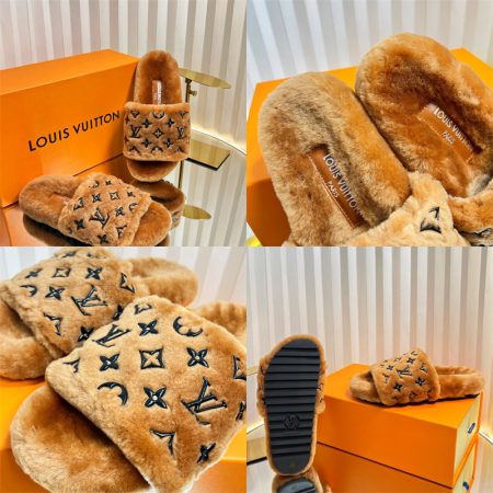 High quality fashion Fuzzy Slipper size:5-9 with box LOV LZ #28118 - Image 4