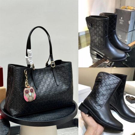 High quality boots & Tote bag set free shipping GUI #29412