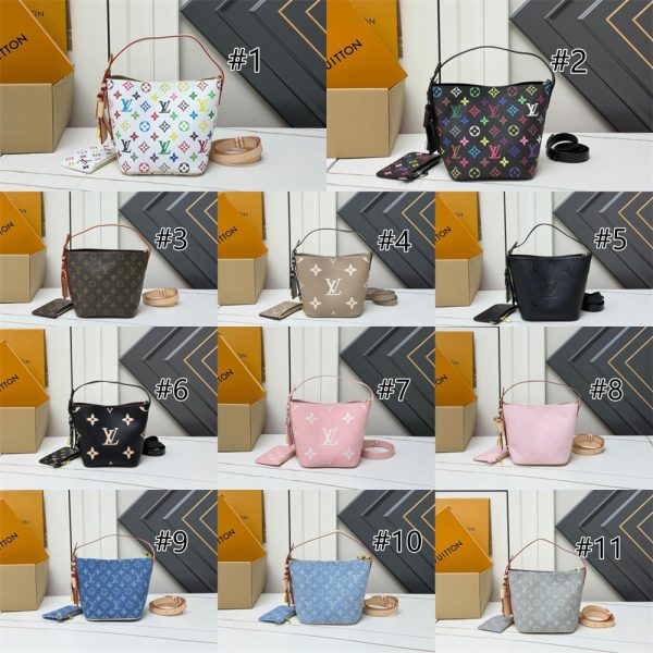 Top quality leather bucket bag size:16*12*18cm LOV #29445