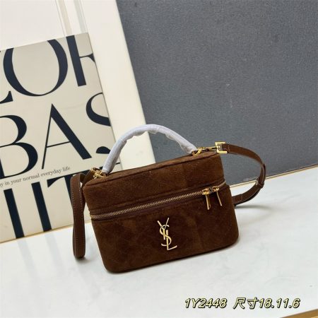 Top quality suede makeup bag size:18*11.5*6.5cm LSY #29464 - Image 2