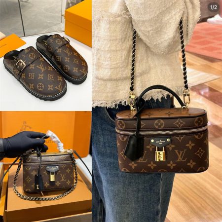 High quality slippers & makeup bag free shipping LOV #30234