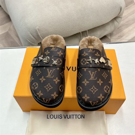 High quality couple fuzzy slippers size:5-11 with box free shipping LOV #30264