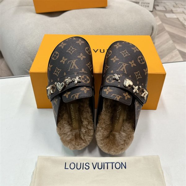High quality couple fuzzy slippers size:5-11 with box free shipping LOV #30264