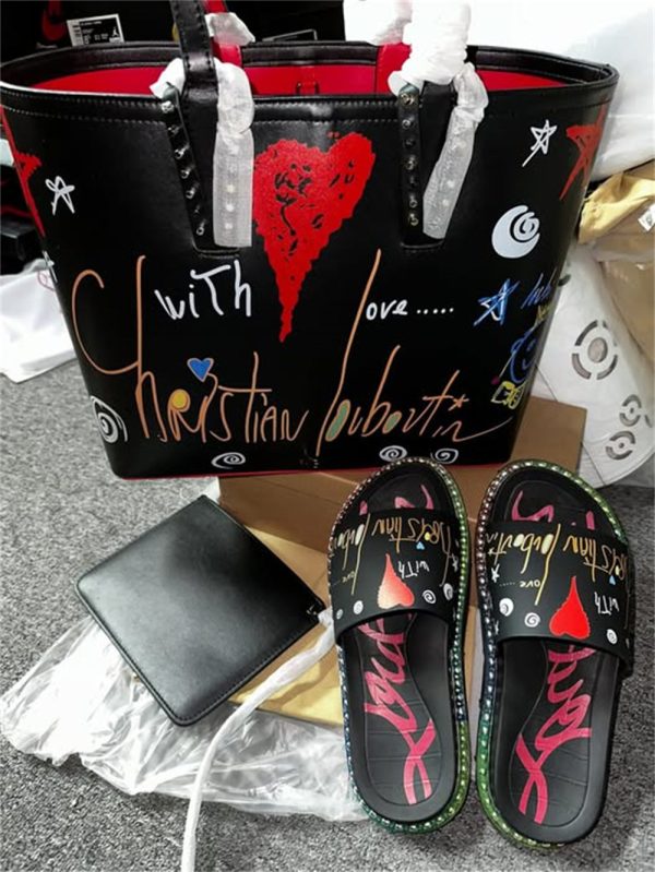 High quality slippers & Tote bag set free shipping CLN #30711