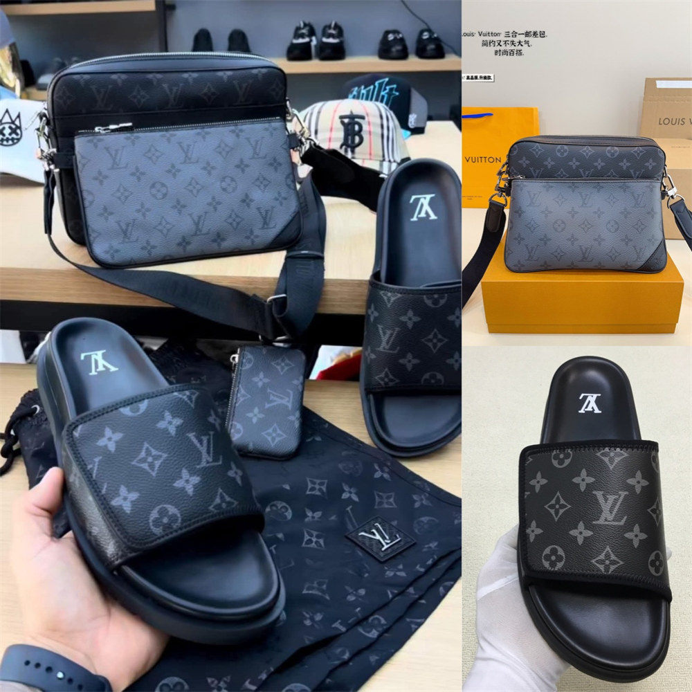 High quality slippers & messenger bag set free shipping LOV #30726 - Image 1