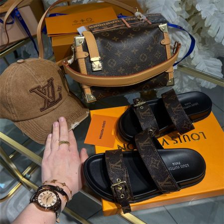 High quality slipper & shoulder bag & hat free shipping LOV #30868