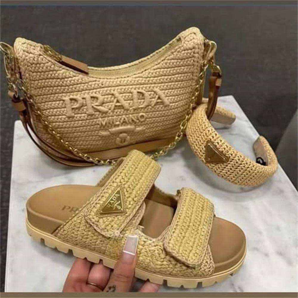 High quality slippers & shoulder bag set free shipping PRA #31029 - Image 1