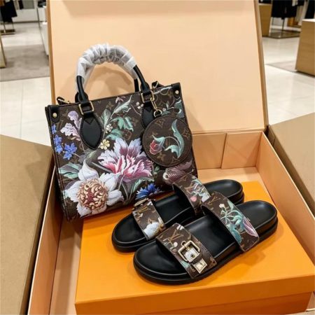 High quality slippers & Tote bag set free shipping LOV #31148