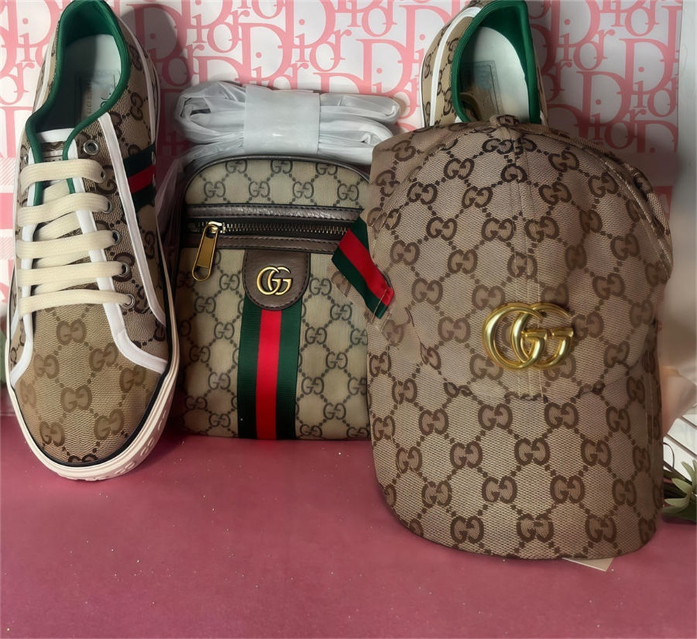 High quality sneakers & messenger bag & hat set free shipping GUI #31149 - Image 1