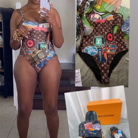 HIgh quality slipper & swimsuit set free shipping LOV #31233