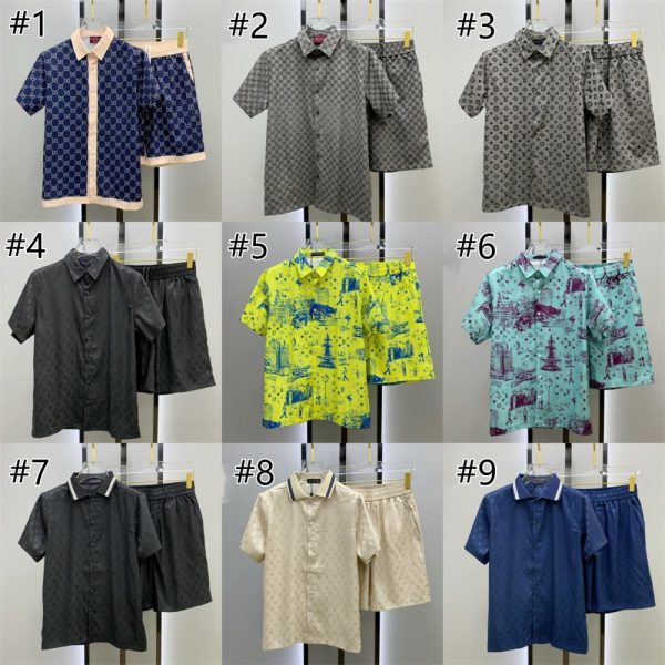 High quality short-sleeved suit for men size:M-3XL #31347