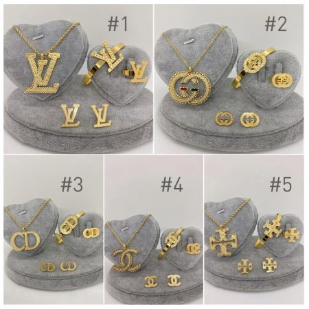 Wholesale Earring & Necklace & Ring & Bracelet set #A0368