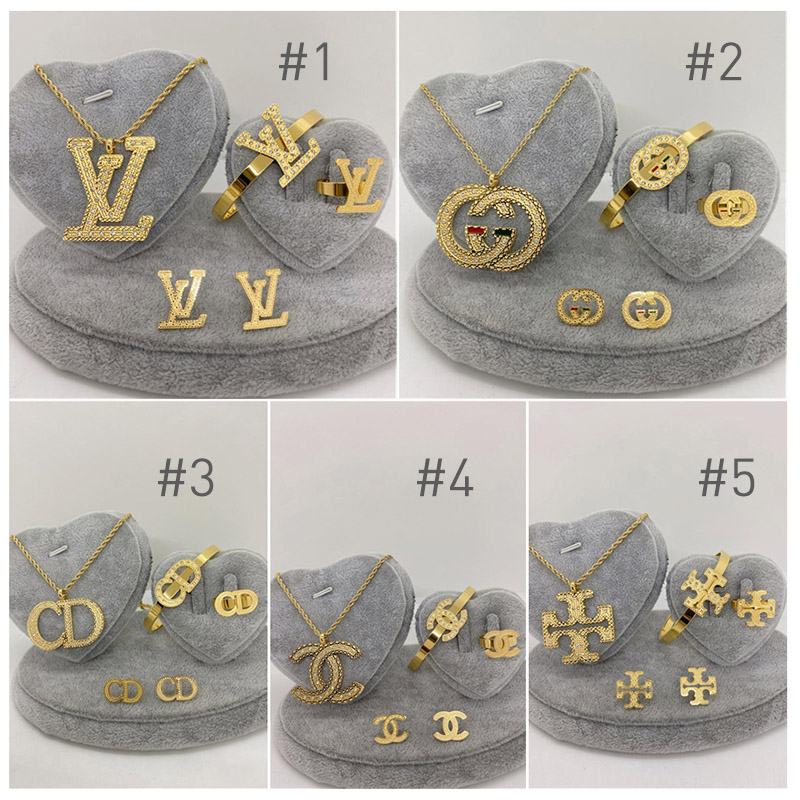 Wholesale Earring & Necklace & Ring & Bracelet set #A0368 - Image 1