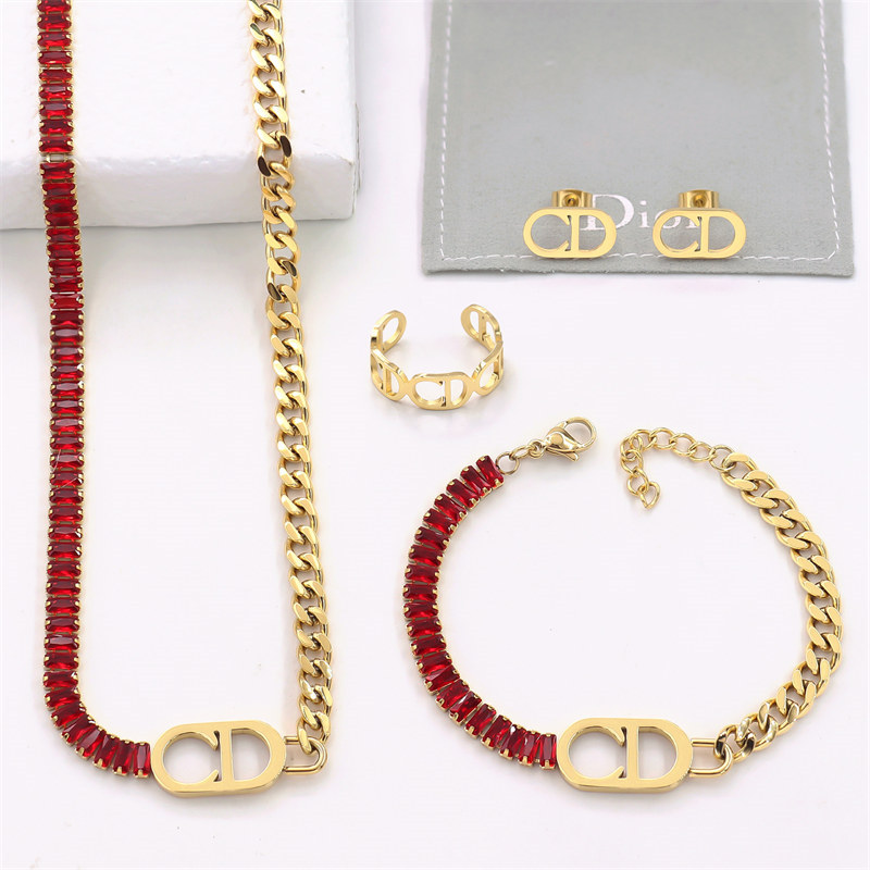 Wholesale Fashion Necklace and Bracelet and Earring and Ring Set  DIR  #A5510 - Image 1