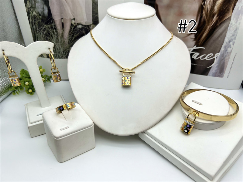 Wholesale Fashion Necklace and Bracelet and Earring and Ring Set GUI HYZ #A6142 - Image 2