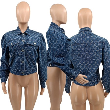 Wholesale denim jacket for women size:S-3XL LOV YLD #C0010 - Image 3