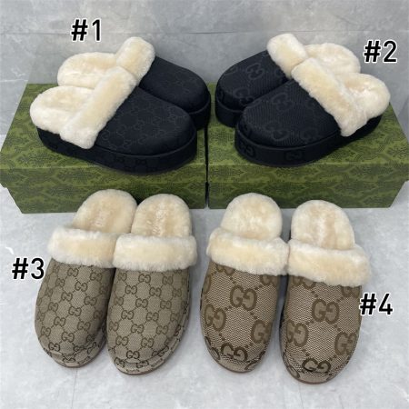 High quality fuzzy slipper for women size:5-11 with box GUI ALS #C0261