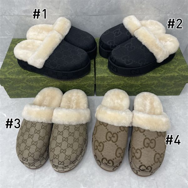 High quality fuzzy slipper for women size:5-11 with box GUI ALS #C0261