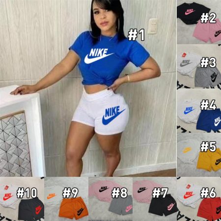 Wholesale cotton sport short suit for women Size:S-3XL NIK WYS  #C0620