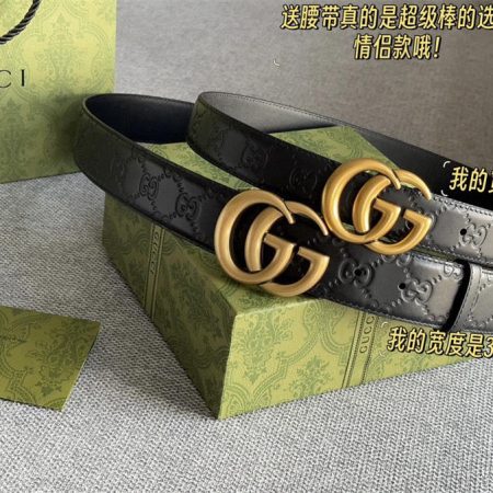 High quality leather belt with box GUI #C0643