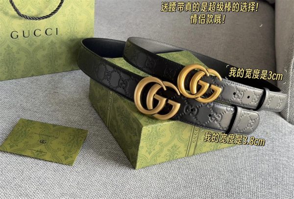High quality leather belt with box GUI #C0643