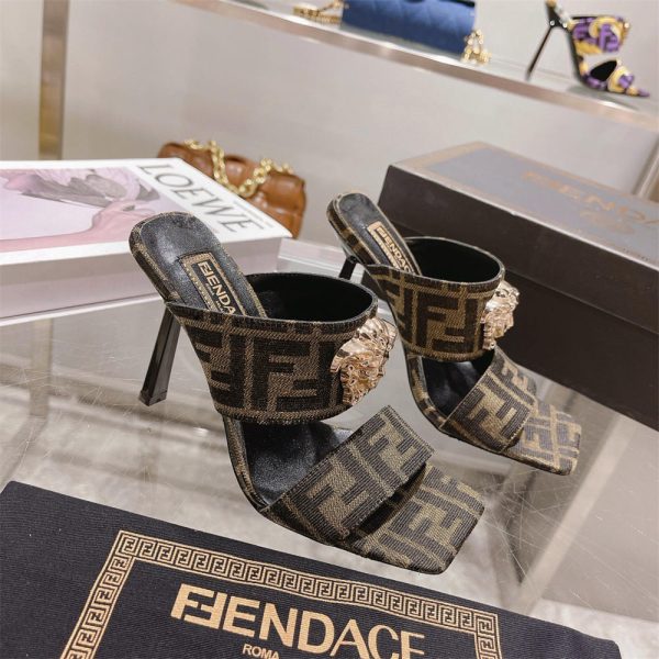 High quality high-heels slipper sandal with box size:5-9 free shipping FEI #C0644