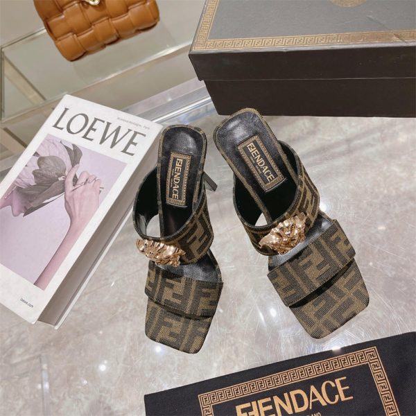 High quality high-heels slipper sandal with box size:5-9 free shipping FEI #C0644