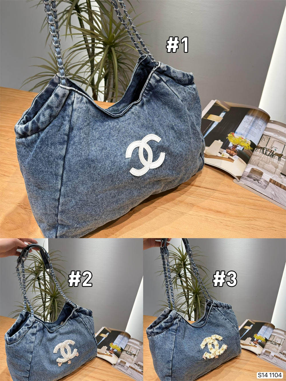 Top quality denim Tote bag size:33*26cm CHL MLB #C0693 - Image 1