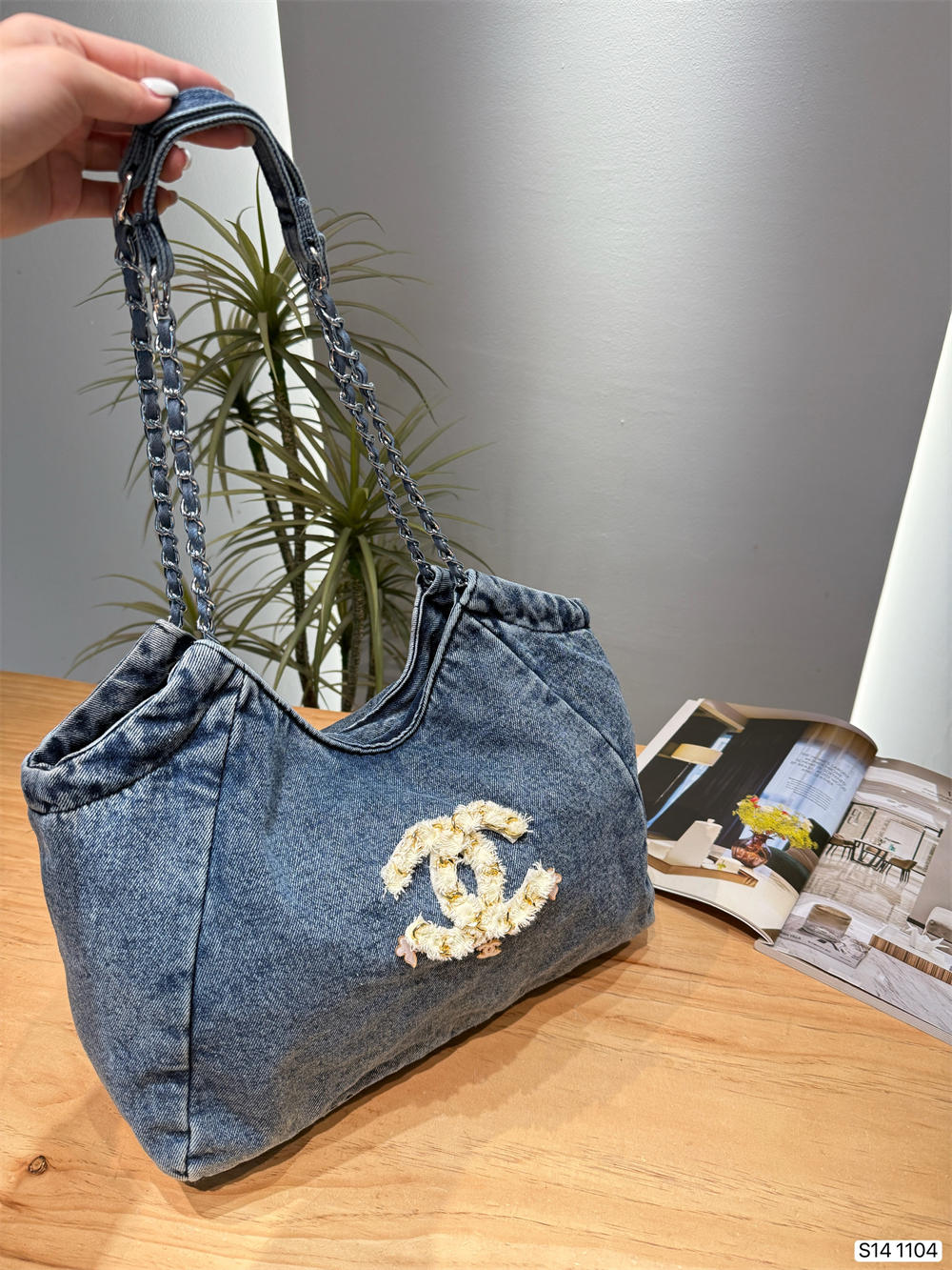Top quality denim Tote bag size:33*26cm CHL MLB #C0693 - Image 2